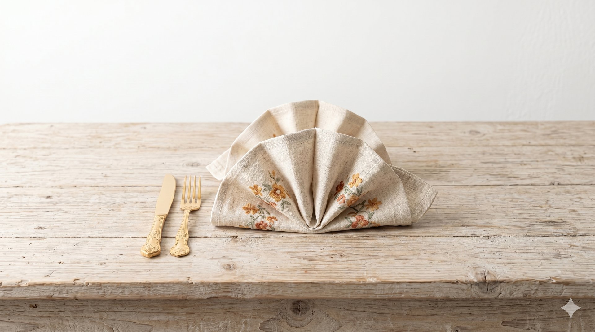 Set de servilletas de lino bordadas