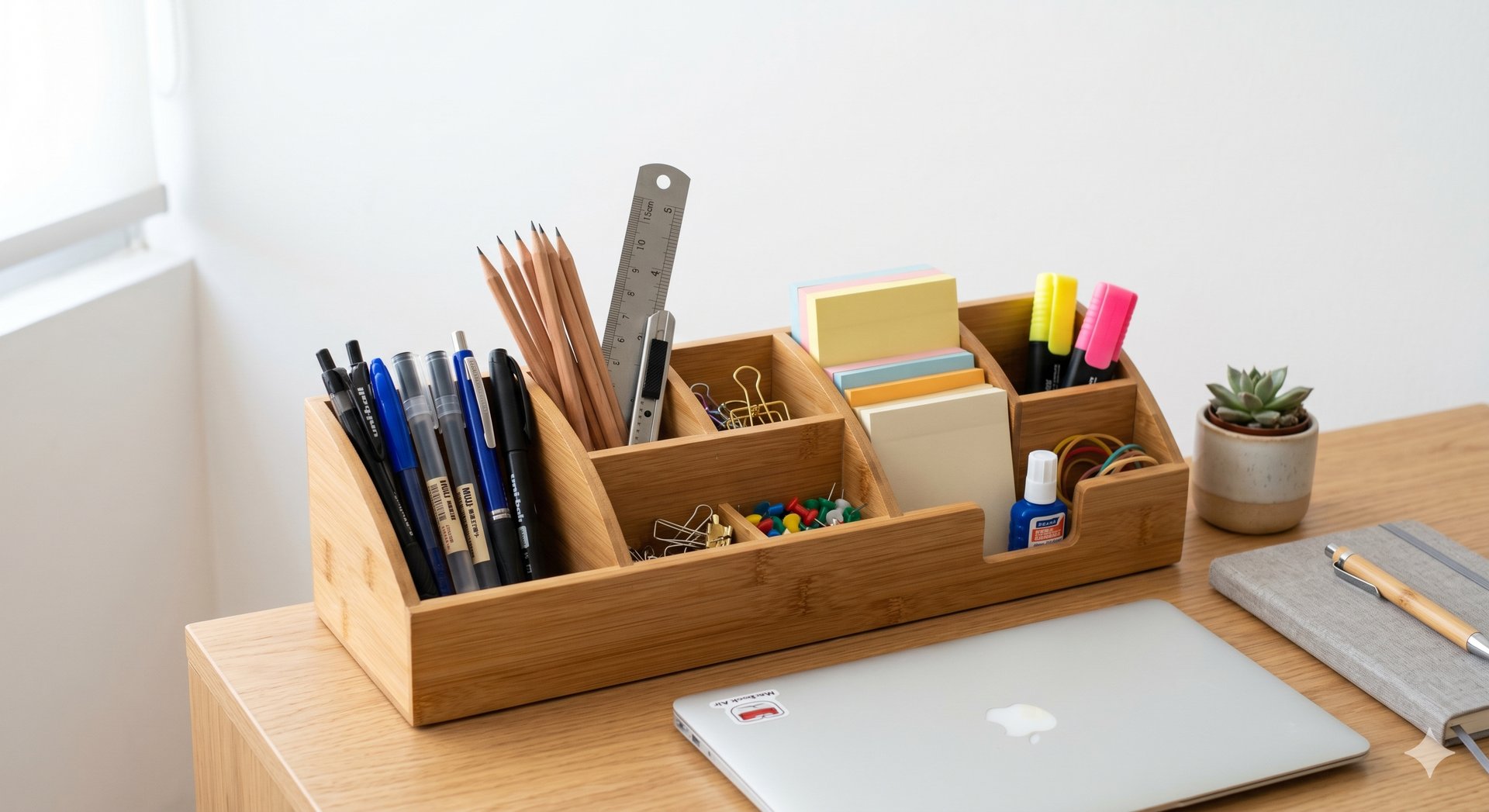 Organizador de escritorio en bambú